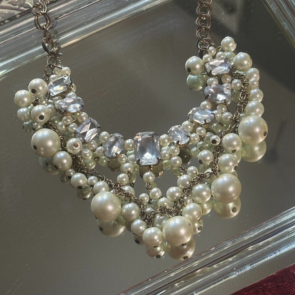 Pearl and Diamond Chunky Necklace